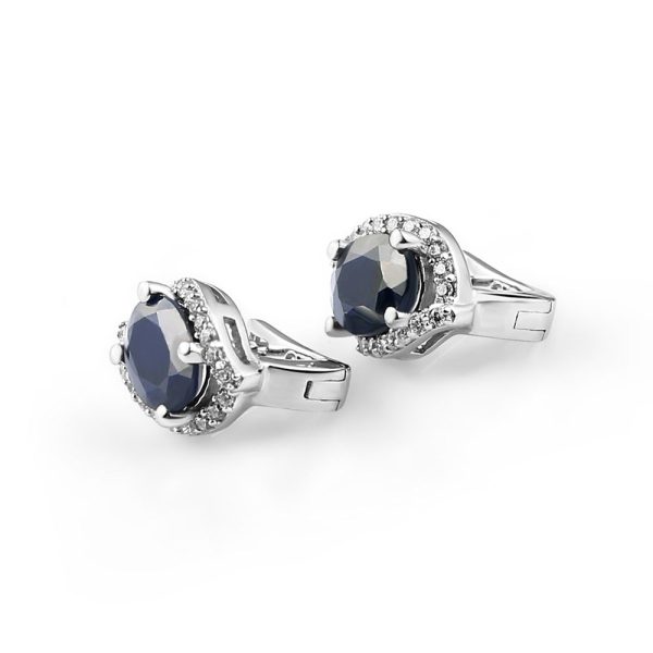 Melanie Natural Blue Sapphire Gemstone Stud Earrings