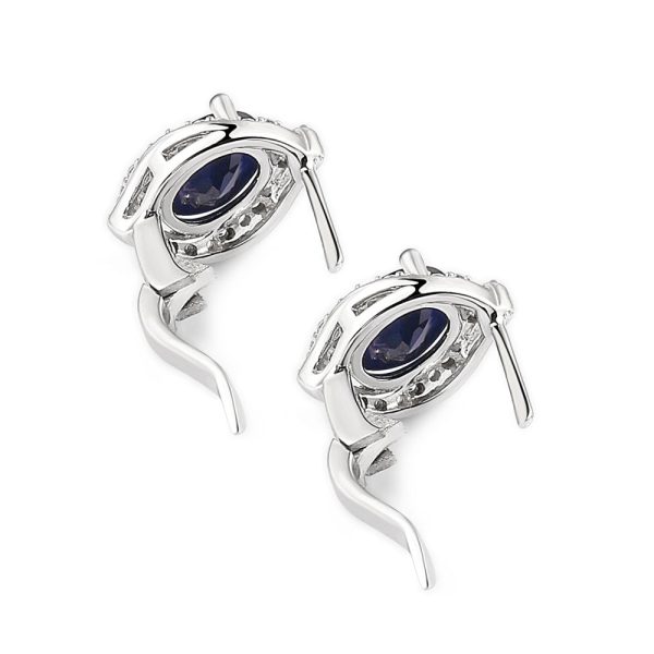 Melanie Natural Blue Sapphire Gemstone Stud Earrings