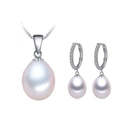 Melody Natural Freshwater Necklace  Earrings  Pearl Jewelry Sets