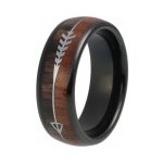 Mens Tungsten Carbide Rings With Koa Wood Inlay