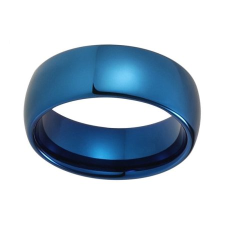 Miles Blue Tungsten Carbide Wedding Band Ring -8mm