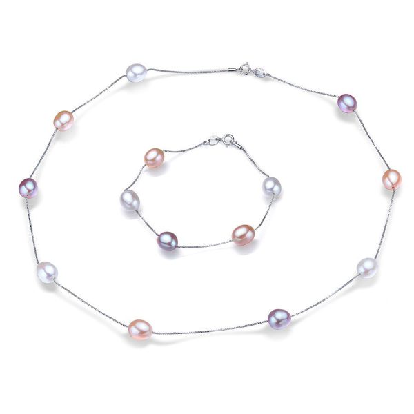 Millicent Freshwater Pearl Necklace Bracelet Jewelry Sets