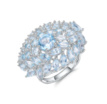 Natural Blue Topaz Gemstone  Ring