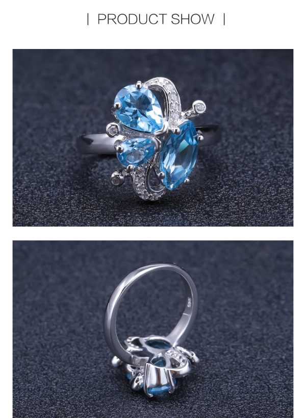 Natural Swiss Blue Topaz Gemstone  Jewelry Sets