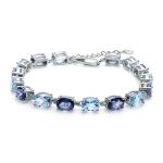 Olivia Natural Sky Blue Topaz And Mystic Quartz Gemstone Bracelets