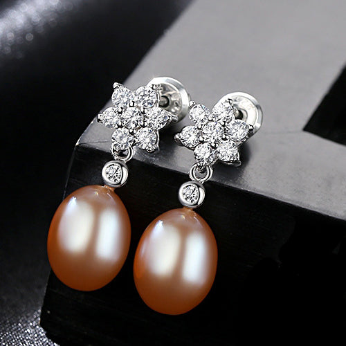 Olivia White Color Natural Pearl Stud Earrings