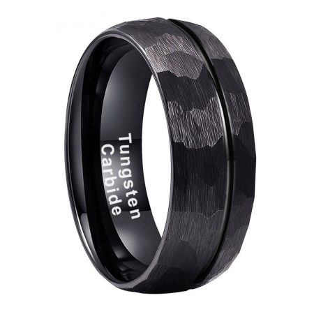 Owen Silver Hammered Tungsten Carbide Ring