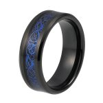 Parker Black Tungsten Carbide Ring With Black Carbon Fiber Inlay