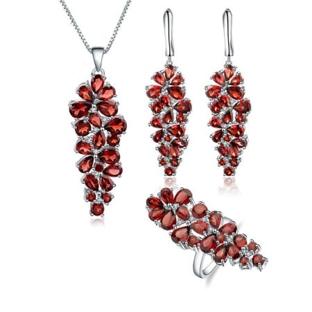 Peyton Natural Red Garnet Gemstone Gemstone Jewelry Sets