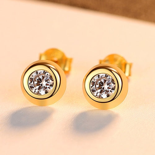 Peyton Stud Earrings With Cubic Zirconia In Sterling Silver