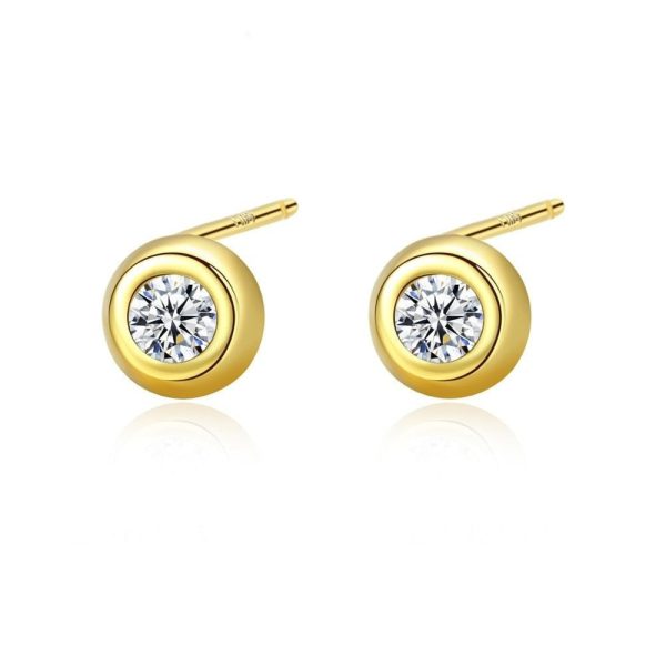 Peyton Stud Earrings With Cubic Zirconia In Sterling Silver
