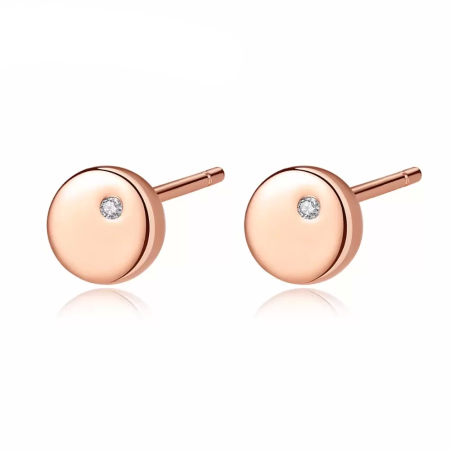 Quinn Small Round Stud Sterling Silver Earrings For Girls