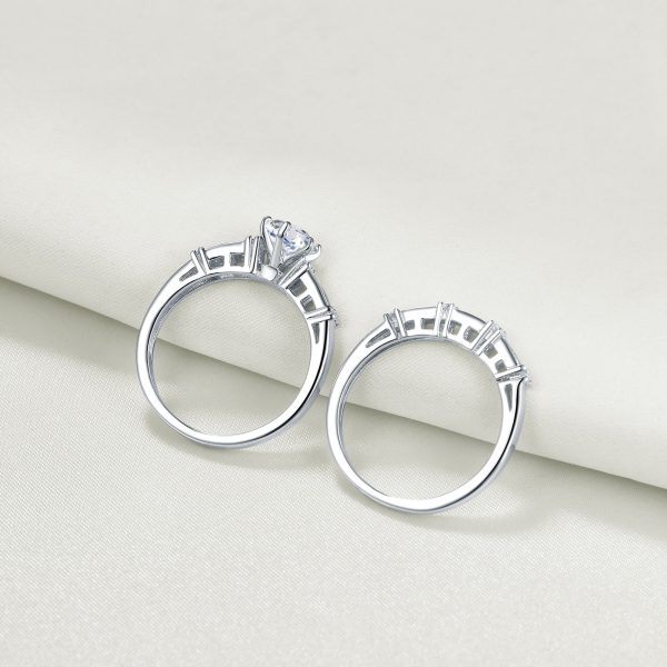 Rebecca 2 Pcs  Sterling Silver  Ring Set