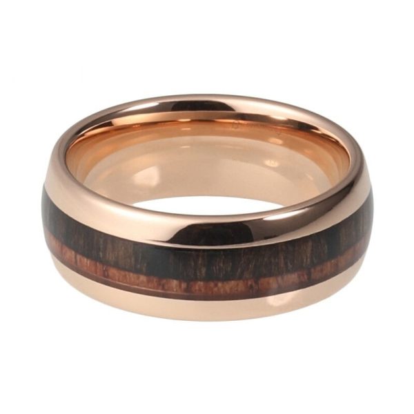 Rhett Tungsten Carbide Ring With Double Wood Inlay
