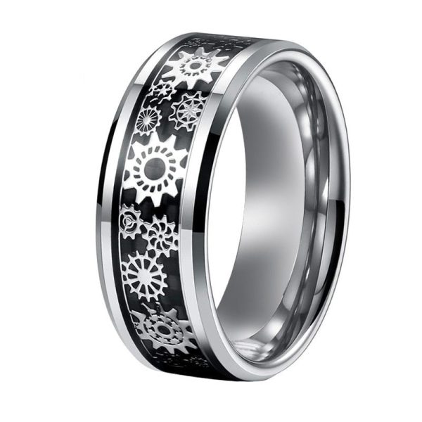 Ricardo Tungsten Carbide Ring With Black Carbon Fiber Inlay