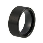 Salvador 10mm Black Mens Tungsten Carbide Wedding Band  Ring