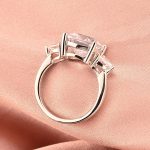 Sara Three-stones Cushion Triangle Cut Sterling Silver  Ring