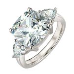 Sara Three-stones Cushion Triangle Cut Sterling Silver  Ring