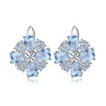 Scarlett Natural Sky Blue Topaz Gemstone Stud Earrings