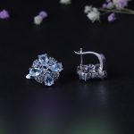 Scarlett Natural Sky Blue Topaz Gemstone Stud Earrings