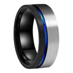 Sean Black And Blue Tungsten Carbide Ring