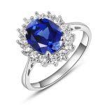 Shiloh Blue Oval Cut  Sterling Silver Ring