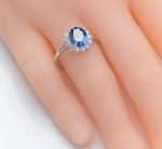 Shiloh Blue Oval Cut  Sterling Silver Ring
