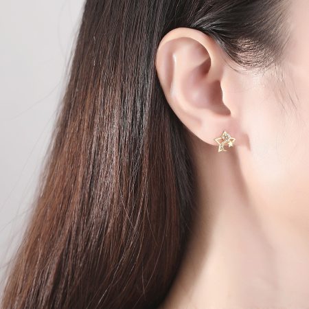 Shiloh Cubic Zirconia Sterling Silver Star Stud Earrings