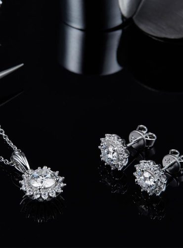 Sterling Silver Moissanite Jewelry Set