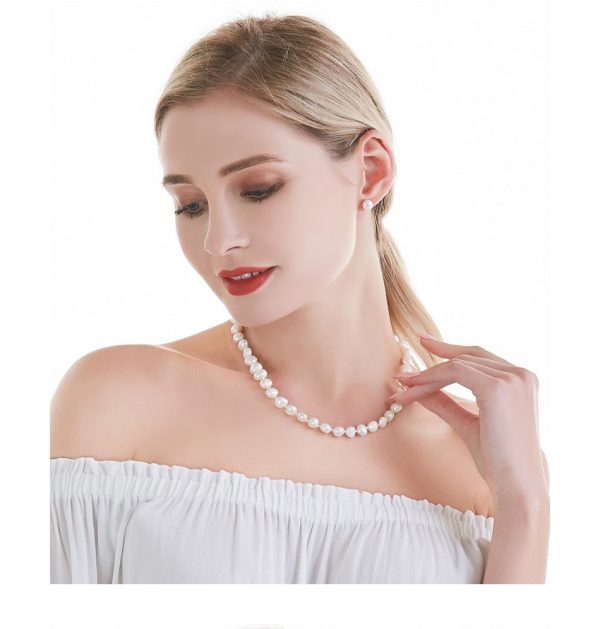 Sterling Silver Natural Freshwater Pearl Necklace