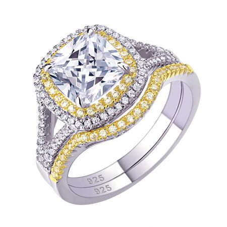 Tessa Sterling Silver Yellow Halo  Ring