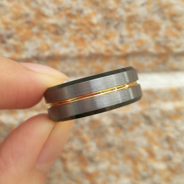 Theodore Silver And Gold Tungsten Carbide Rings For Men