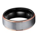 Tungsten Black Rose Gold Engagement Ring