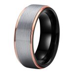 Tungsten Black Rose Gold Engagement Ring