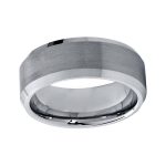 Tungsten Carbide Ring Engagement Ring With Brushed Finish