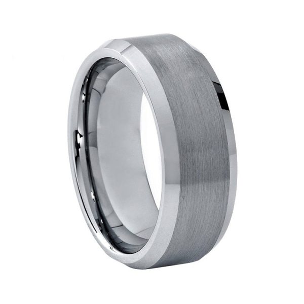 Tungsten Carbide Ring Engagement Ring With Brushed Finish