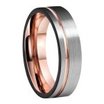 Two Tone Black Rose Gold Tungsten Carbide Ring
