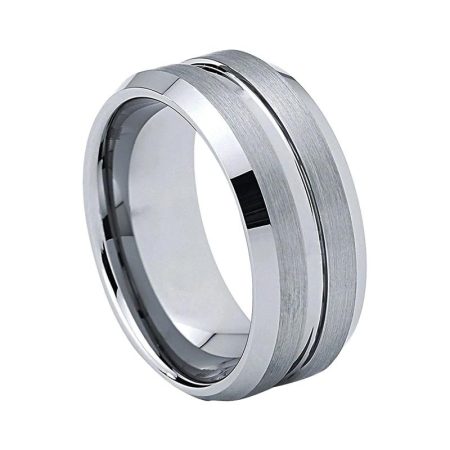 Vincenzo Classic Silver Tungsten Carbide Rings