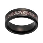 Wesley Black Tungsten Carbide Ring With Carbon Fiber Inlay