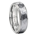 Wesley Hammered Silver Tungsten Carbide Ring